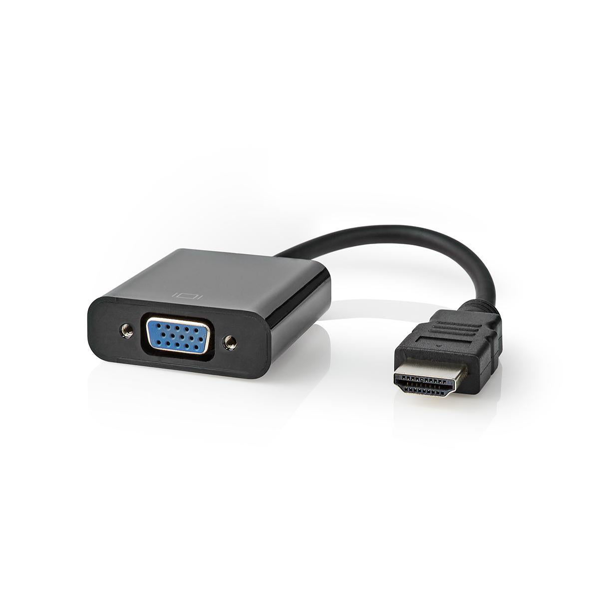 HDMI™ -Kabel | HDMI™ Stecker | VGA Buchse | 1080p | Vernickelt | 0.20 m | Gerade | PVC | Schwarz | Aufhänger