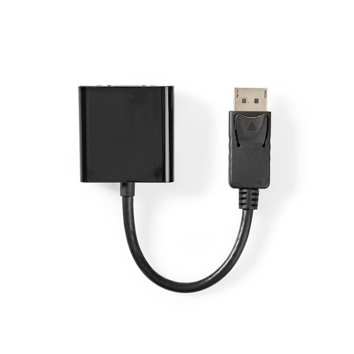 Displayport-Adapter | DisplayPort Stecker | VGA Buchse | 1080p | Vernickelt | Gerade | 0.20 m | Rund | PVC | ABS | Schwarz | Aufhänger
