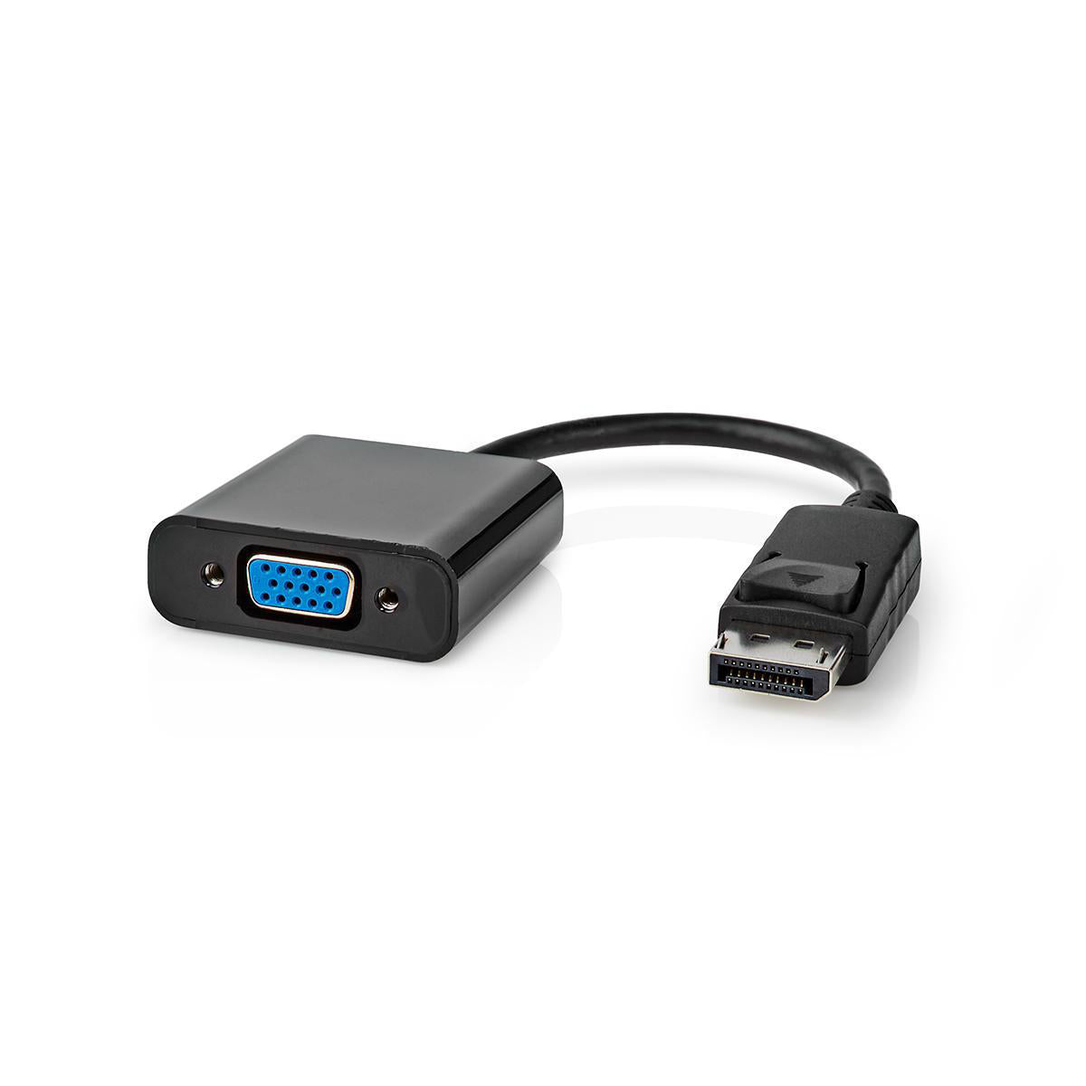 Displayport-Adapter | DisplayPort Stecker | VGA Buchse | 1080p | Vernickelt | Gerade | 0.20 m | Rund | PVC | ABS | Schwarz | Aufhänger