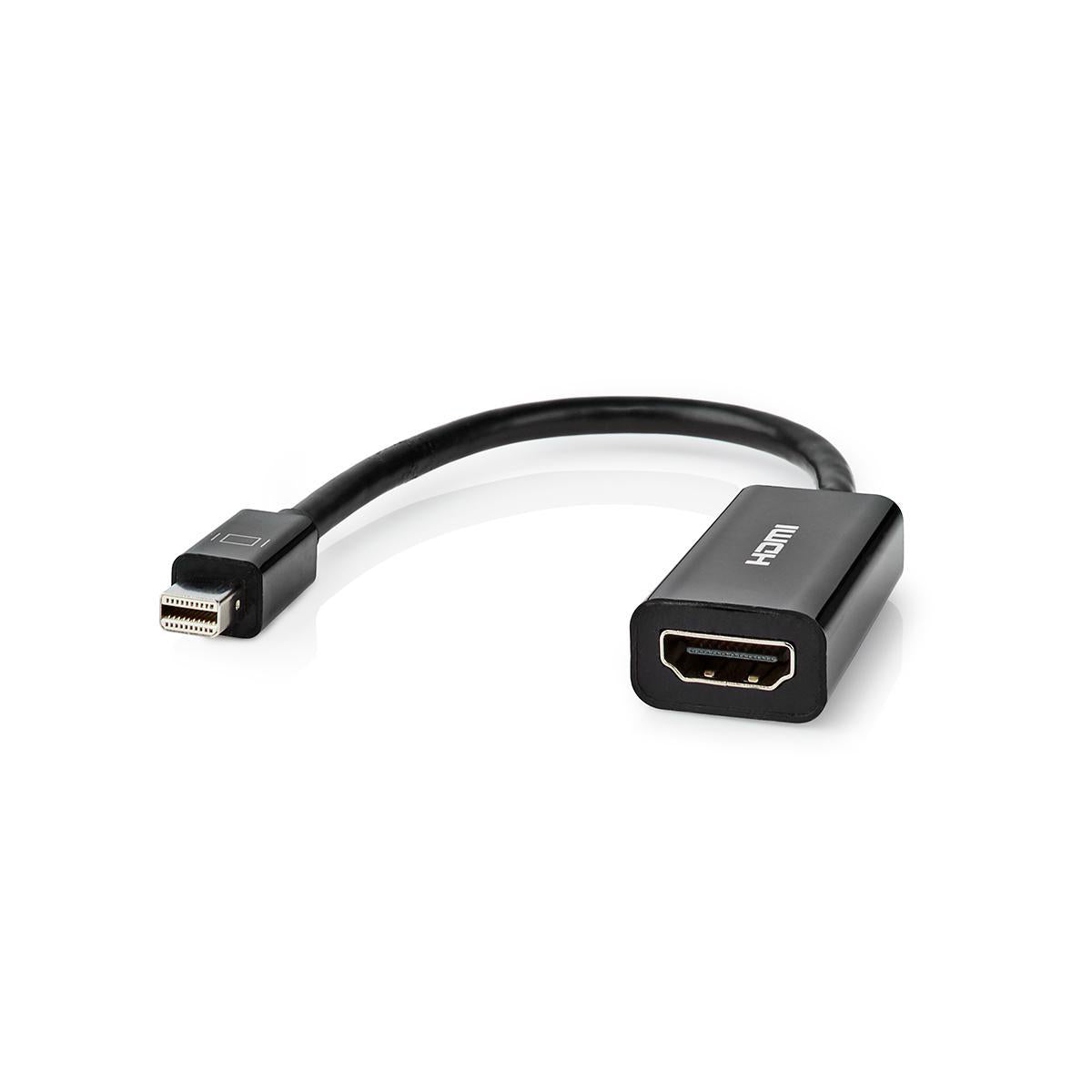 Mini Displayport-Kabel | DisplayPort 1.2 | Mini DisplayPort Stecker | HDMI™ Ausgang | 21.6 Gbps | Vernickelt | 0.20 m | Rund | PVC | Schwarz | Aufhänger