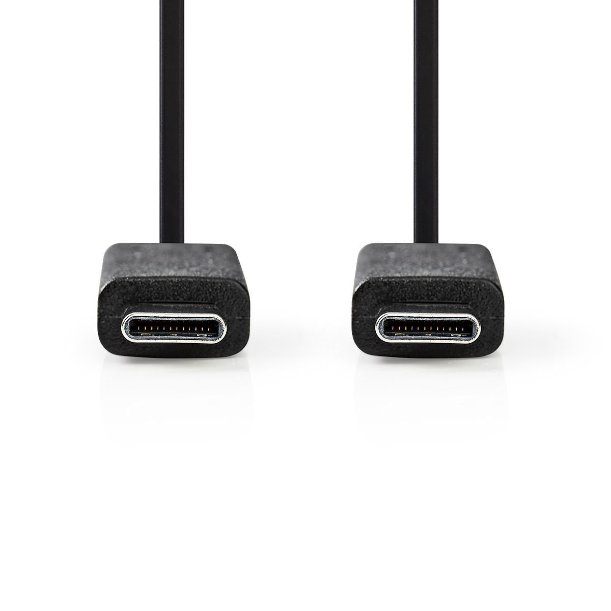 USB-Kabel | USB 3.2 Gen 2 | USB-C™ Stecker | USB-C™ Stecker | 15 W | 10 Gbps | Vernickelt | 1.00 m | Rund | PVC | Schwarz | Aufhänger