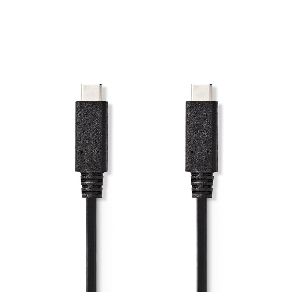 USB-Kabel | USB 3.2 Gen 2 | USB-C™ Stecker | USB-C™ Stecker | 15 W | 10 Gbps | Vernickelt | 1.00 m | Rund | PVC | Schwarz | Aufhänger