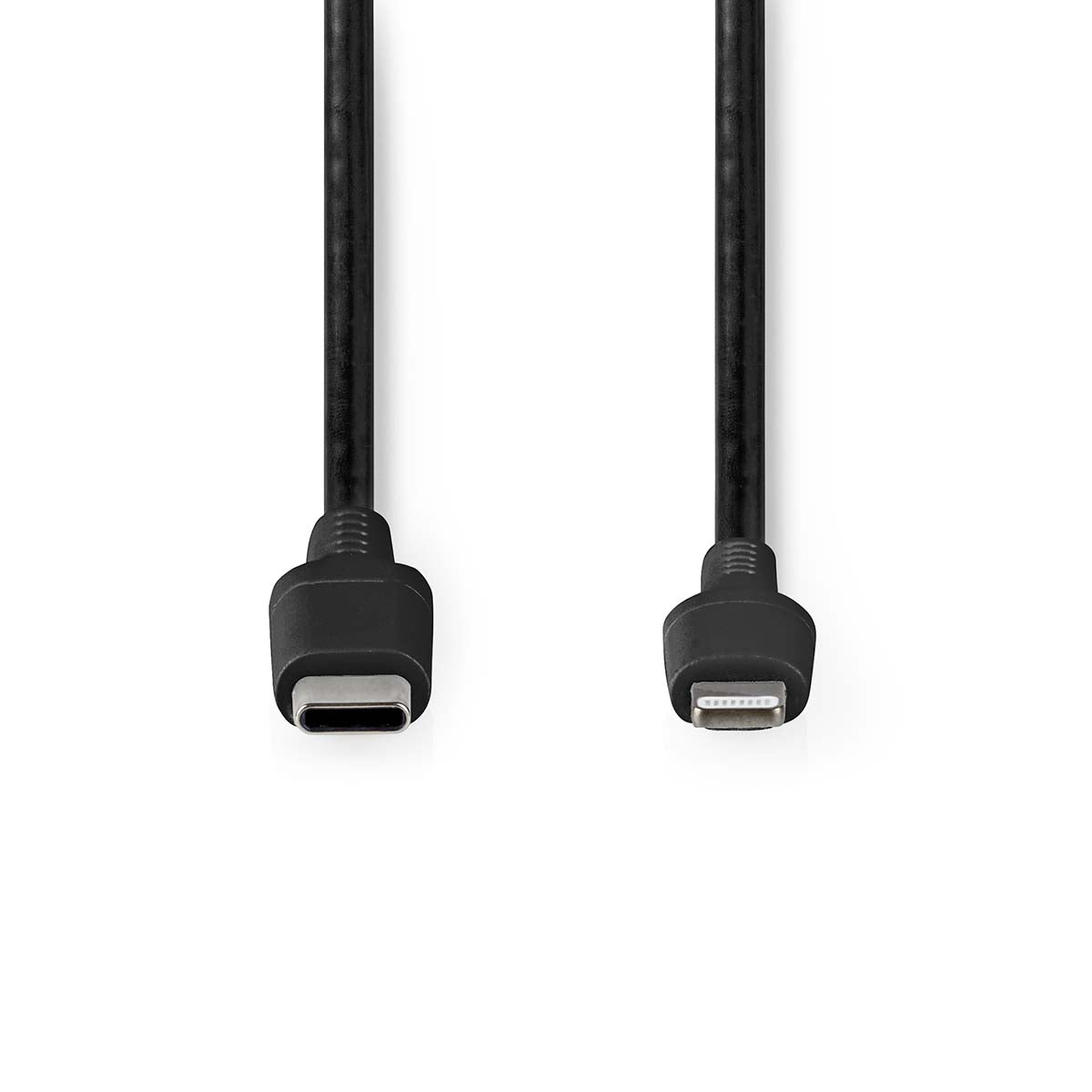 Lightning Kabel | USB 2.0 | Apple Lightning 8-Pin | USB-C™ Stecker | 480 Mbps | Vernickelt | 1.00 m | Rund | PVC | Schwarz | Box