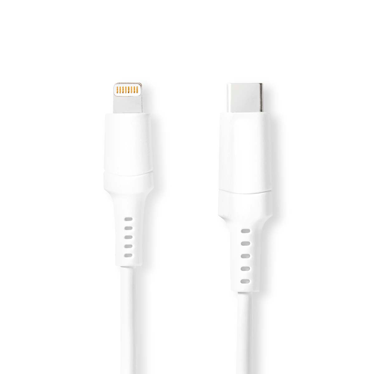 Lightning Kabel | USB 2.0 | Apple Lightning 8-Pin | USB-C™ Stecker | 480 Mbps | Vernickelt | 1.00 m | Rund | PVC | Weiss | Box