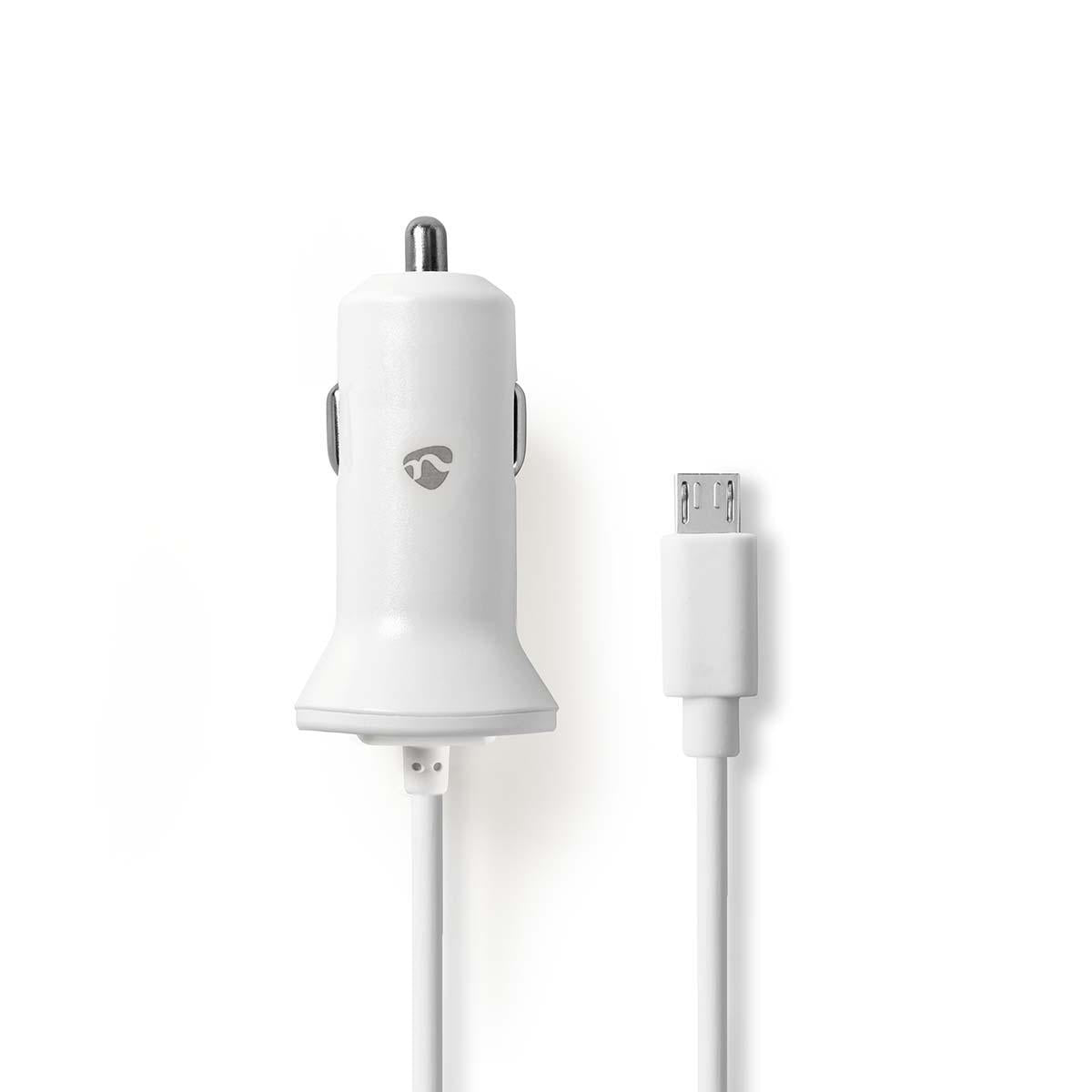 Auto-Ladegerät | 12 W | 1x 2.4 A | Anzahl der Ausgänge: 1 | Micro USB (Fixed) Kabel | 1.00 m | Single Voltage Output