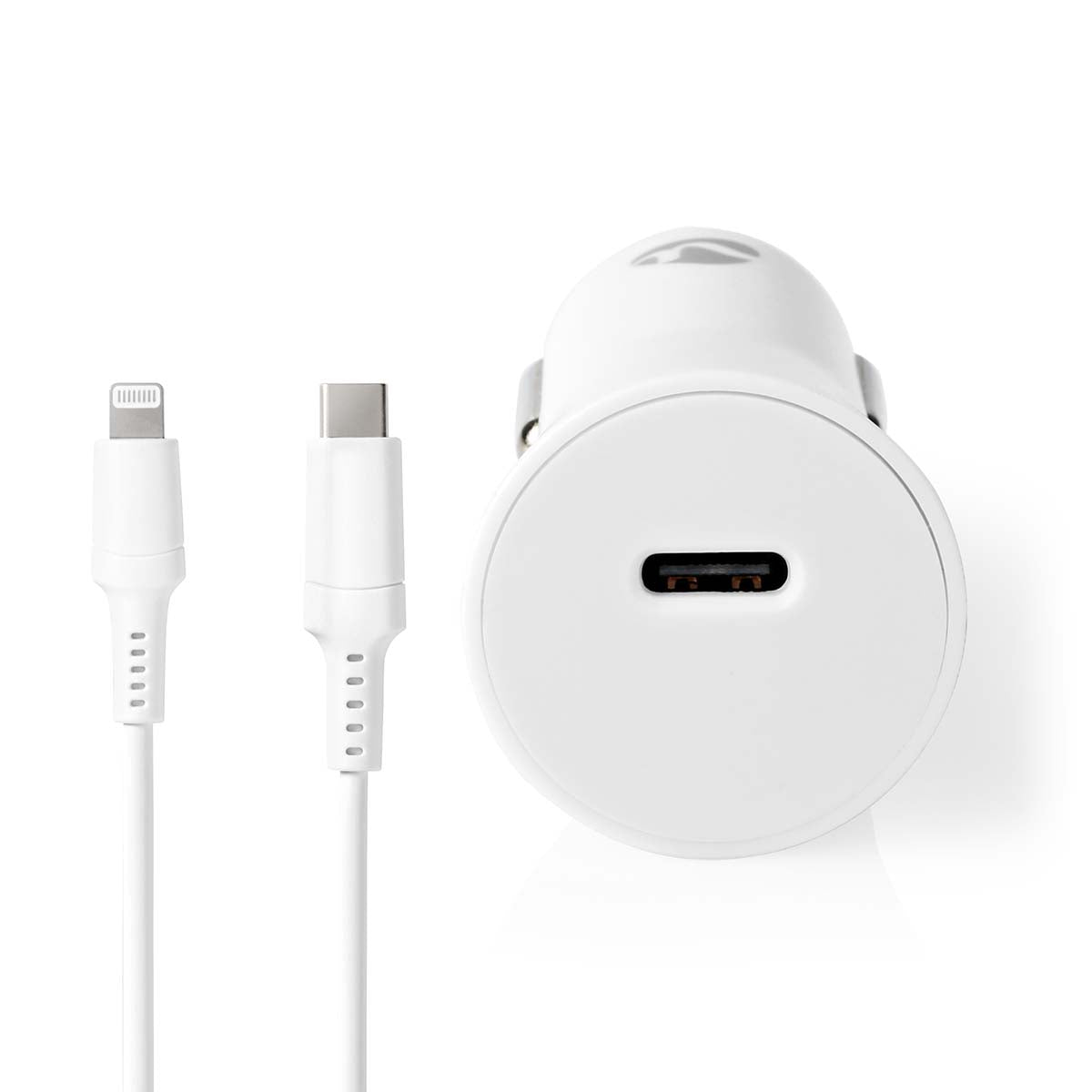 Auto-Ladegerät | 20 W | 1.67 / 2.22 / 3.0 A | Anzahl der Ausgänge: 1 | Port Type: USB-C™ | Lightning 8-Pin (Lose) Kabel | 1.0 m | Automatische Spannungswahl