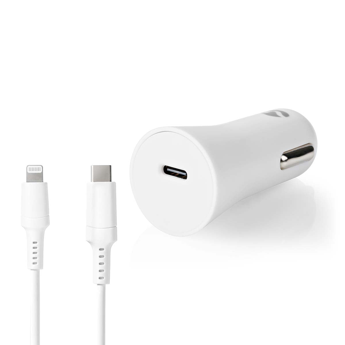 Auto-Ladegerät | 20 W | 1.67 / 2.22 / 3.0 A | Anzahl der Ausgänge: 1 | Port Type: USB-C™ | Lightning 8-Pin (Lose) Kabel | 1.0 m | Automatische Spannungswahl