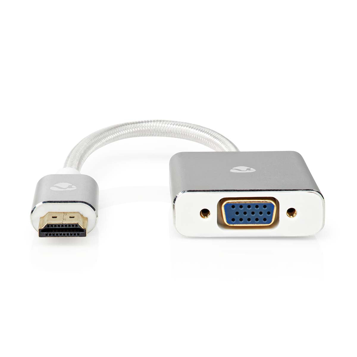 VGA-Adapter | HDMI™ Stecker | VGA Buchse | Vergoldet | Gerade | Aluminium | Silber | Verpackung mit Sichtfenster