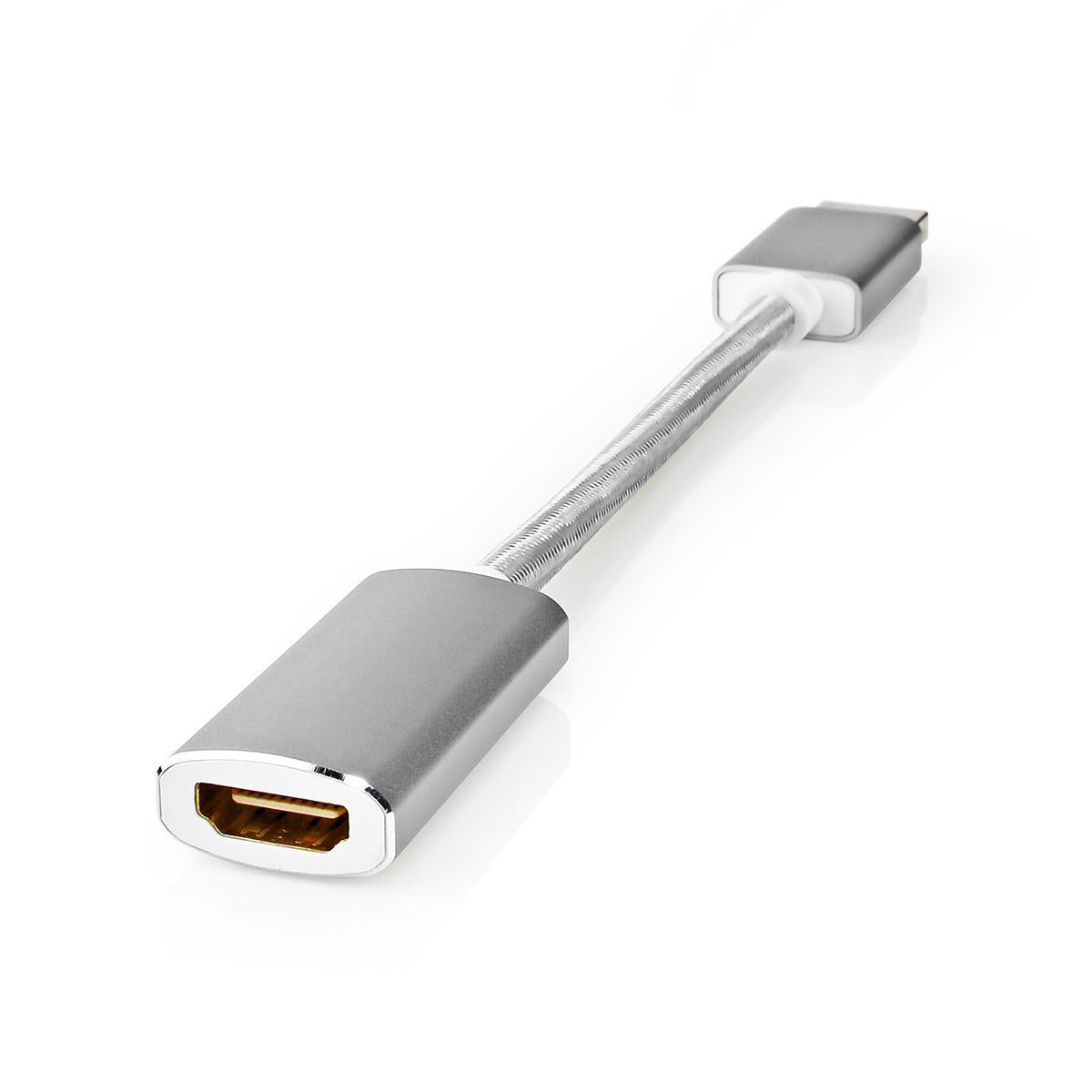 Displayport-Kabel | DisplayPort Stecker | HDMI™ Ausgang | 4K@60Hz | Vergoldet | 0.20 m | Rund | Geflochten | Silber | Verpackung mit Sichtfenster