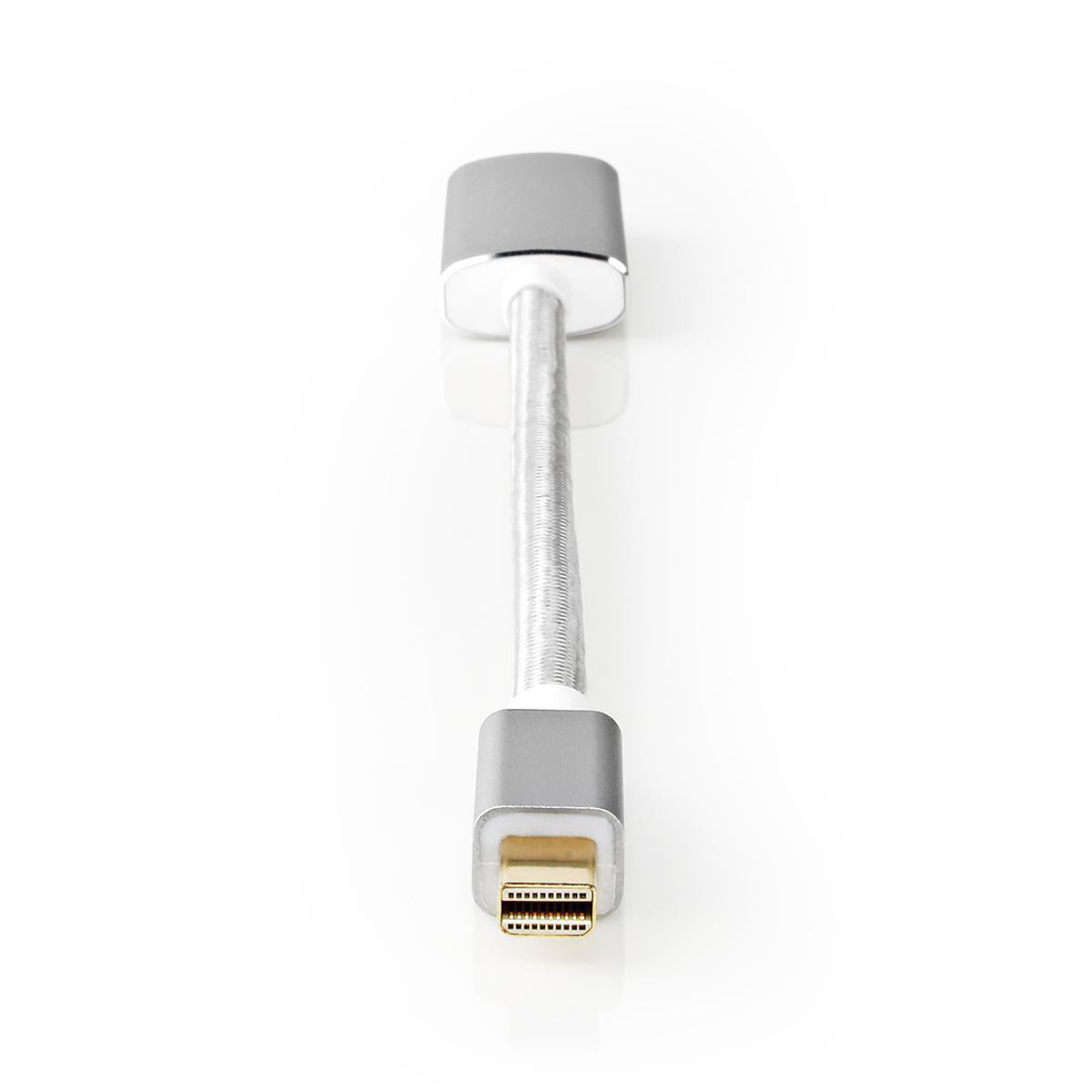 Mini Displayport-Kabel | DisplayPort 1.2 | Mini DisplayPort Stecker | HDMI™ Ausgang | 21.6 Gbps | Vergoldet | 0.20 m | Rund | Geflochten | Silber | Verpackung mit Sichtfenster