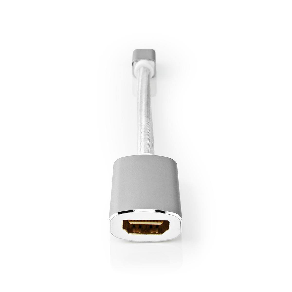 Mini Displayport-Kabel | DisplayPort 1.2 | Mini DisplayPort Stecker | HDMI™ Ausgang | 21.6 Gbps | Vergoldet | 0.20 m | Rund | Geflochten | Silber | Verpackung mit Sichtfenster