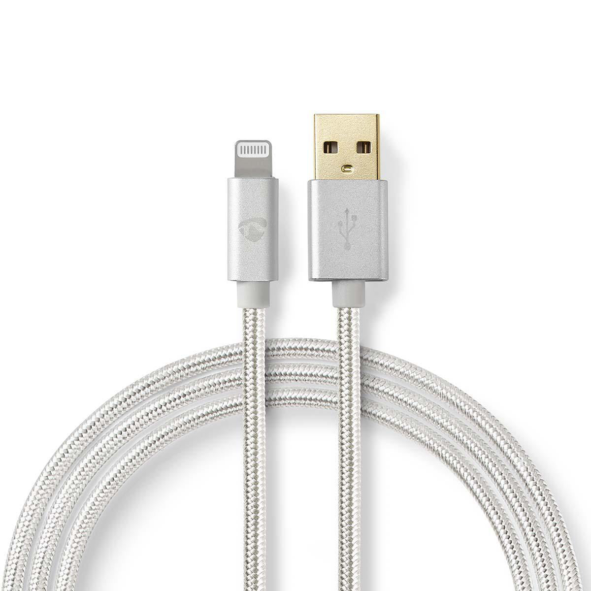 Lightning Kabel | USB 2.0 | Apple Lightning 8-Pin | USB-A Stecker | 480 Mbps | Vergoldet | 1.00 m | Rund | Geflochten / Nylon | Aluminium | Verpackung mit Sichtfenster