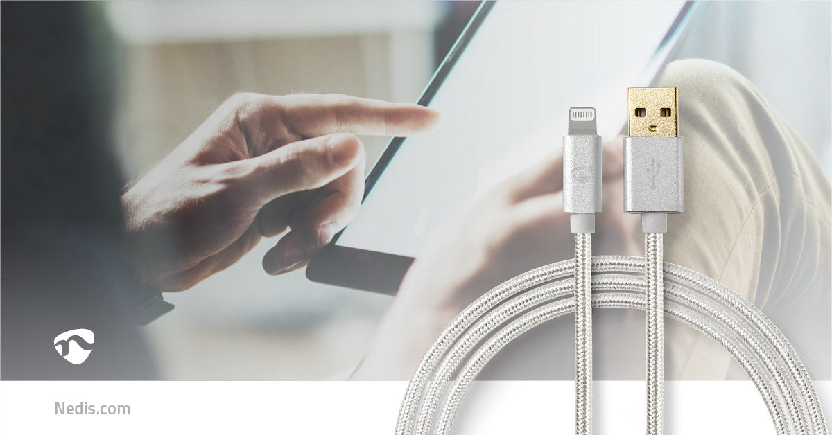 Lightning Kabel | USB 2.0 | Apple Lightning 8-Pin | USB-A Stecker | 480 Mbps | Vergoldet | 1.00 m | Rund | Geflochten / Nylon | Aluminium | Verpackung mit Sichtfenster