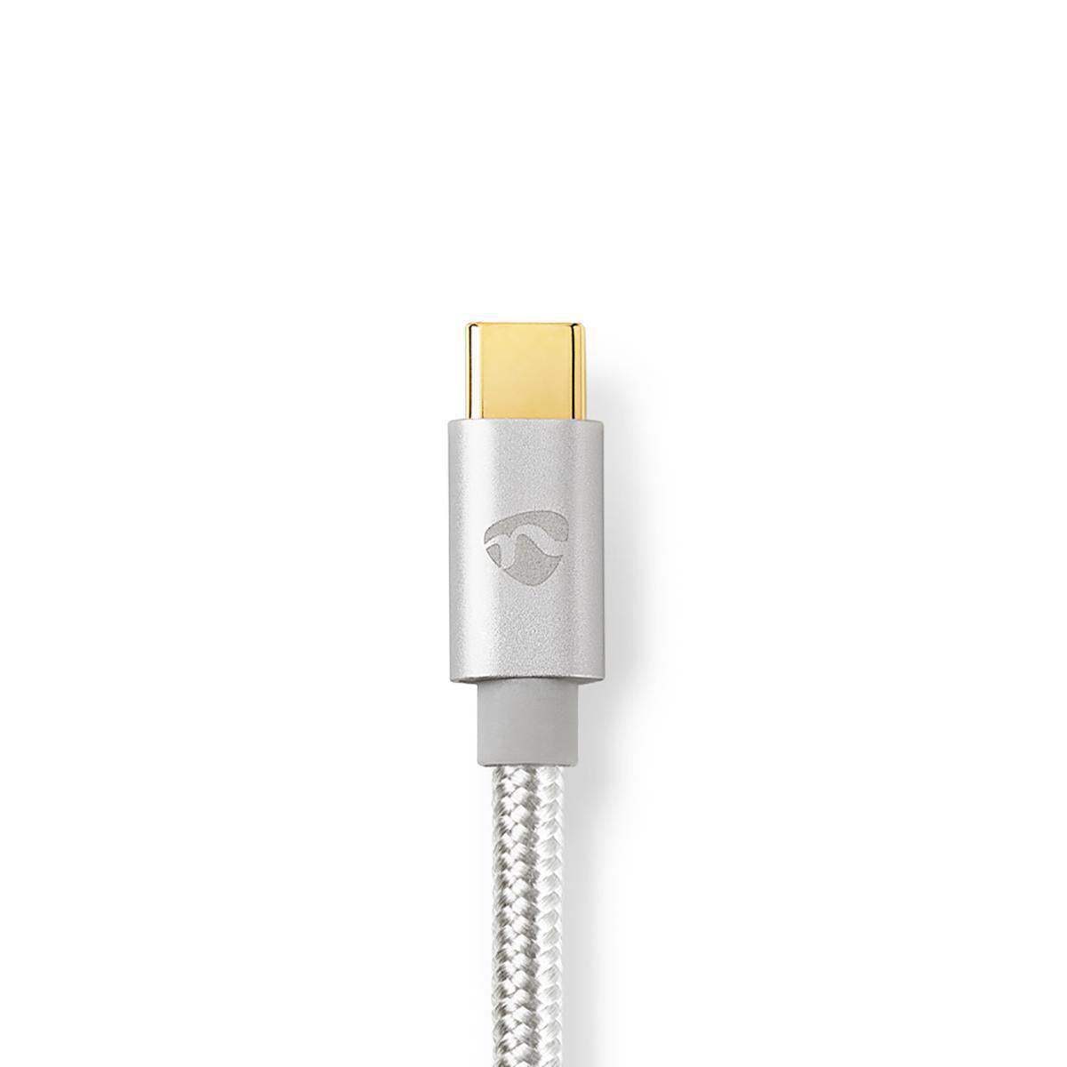 Lightning Kabel | USB 2.0 | Apple Lightning 8-Pin | USB-C™ Stecker | 480 Mbps | Vergoldet | 2.00 m | Rund | Geflochten / Nylon | Aluminium | Verpackung mit Sichtfenster