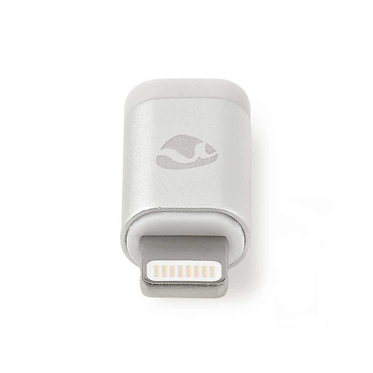 Lightning-Adapter | Apple Lightning 8-Pin | USB Micro-B Buchse | Vergoldet | Rund | Aluminium