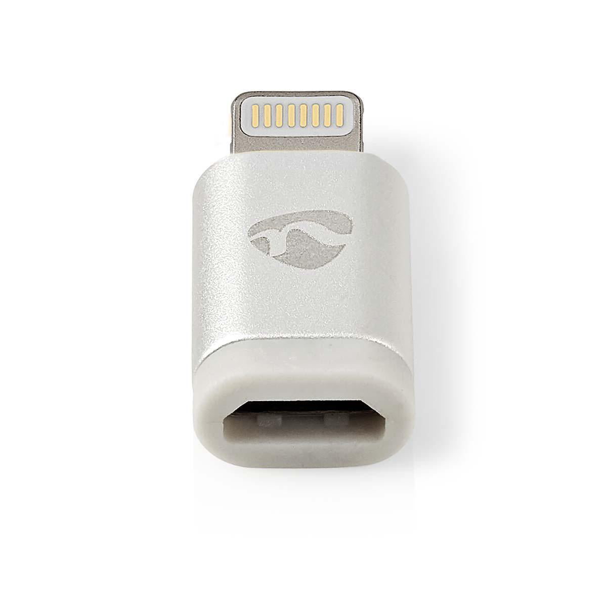 Lightning-Adapter | Apple Lightning 8-Pin | USB Micro-B Buchse | Vergoldet | Rund | Aluminium