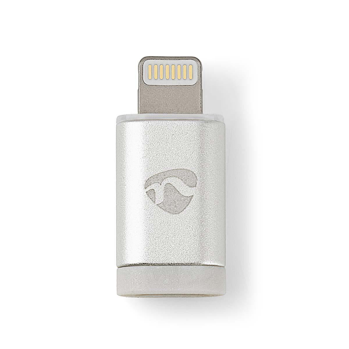 Lightning-Adapter | Apple Lightning 8-Pin | USB Micro-B Buchse | Vergoldet | Rund | Aluminium