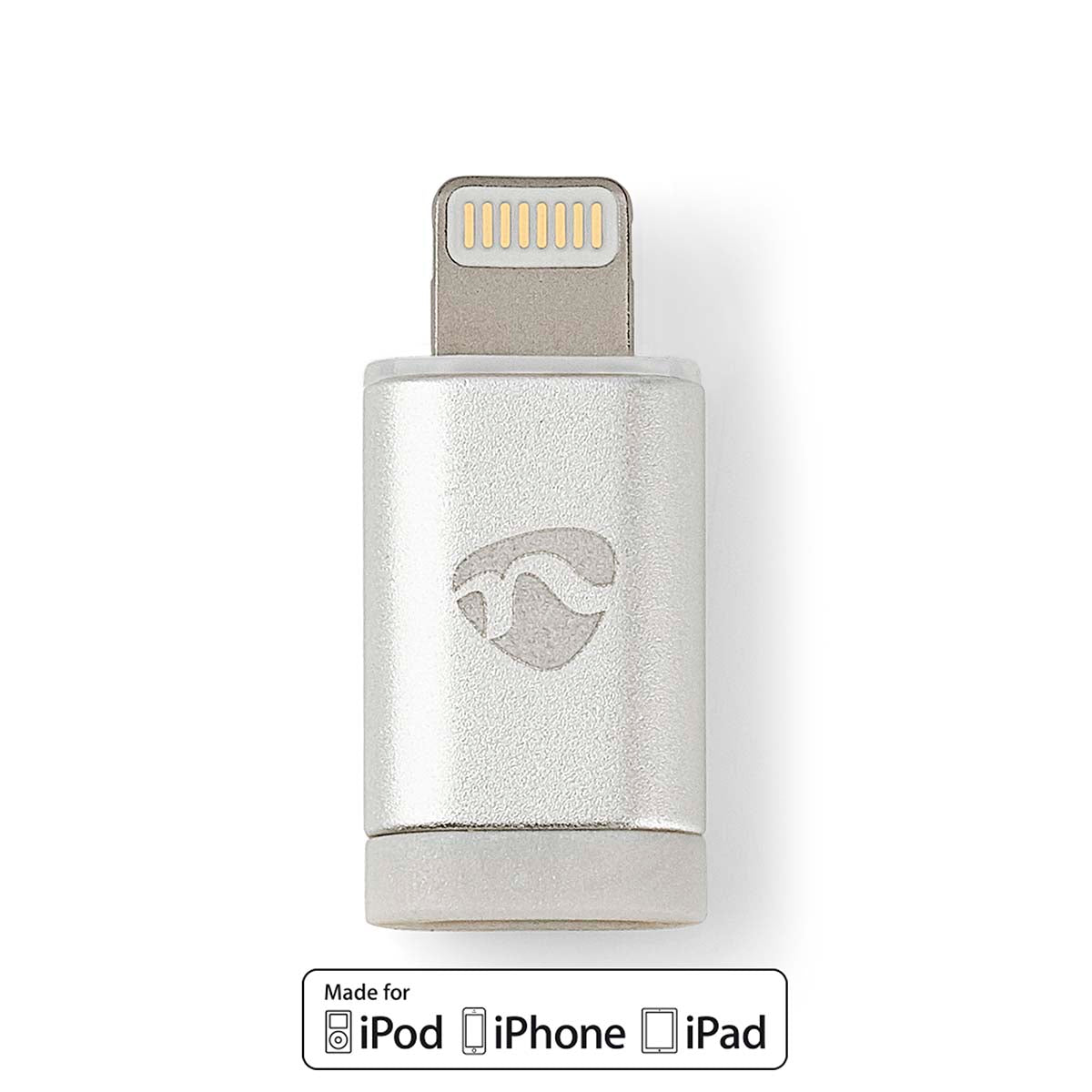 Lightning-Adapter | Apple Lightning 8-Pin | USB Micro-B Buchse | Vergoldet | Rund | Aluminium