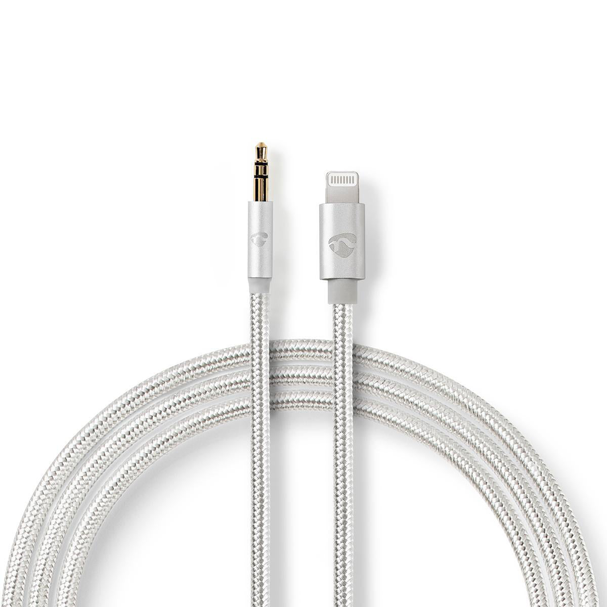 Lightning-Adapter | Apple Lightning 8-Pin | 3.5 mm Stecker | Vergoldet | 1.00 m | Rund | Nylon