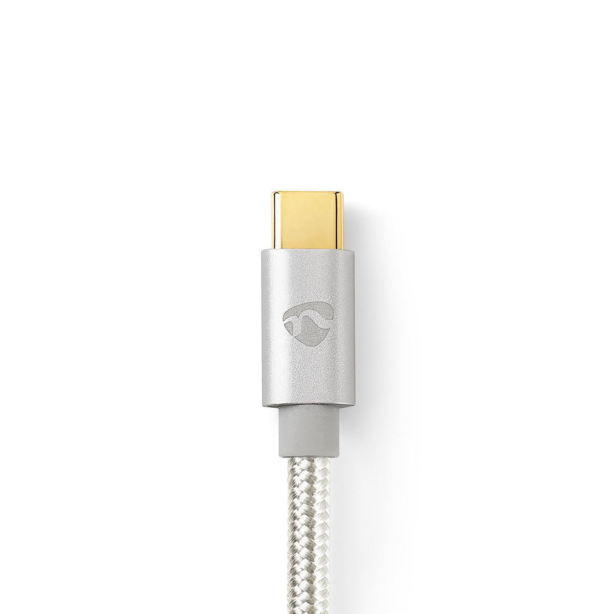 USB-Kabel | USB 2.0 | USB-A Stecker | USB-C™ Stecker | 15 W | 480 Mbps | Vergoldet | 2.00 m | Rund | Geflochten / Nylon | Aluminium | Verpackung mit Sichtfenster