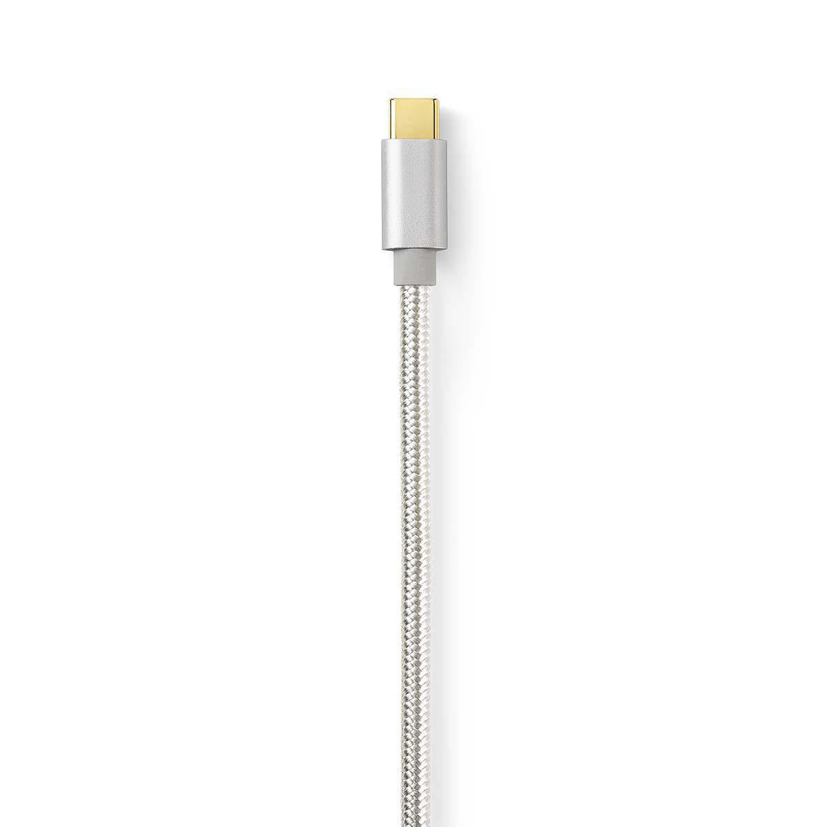 USB-Kabel | USB 2.0 | USB-C™ Stecker | USB Micro-B Stecker | 10 W | 480 Mbps | Vergoldet | 3.00 m | Rund | Geflochten / Nylon | Aluminium | Verpackung mit Sichtfenster