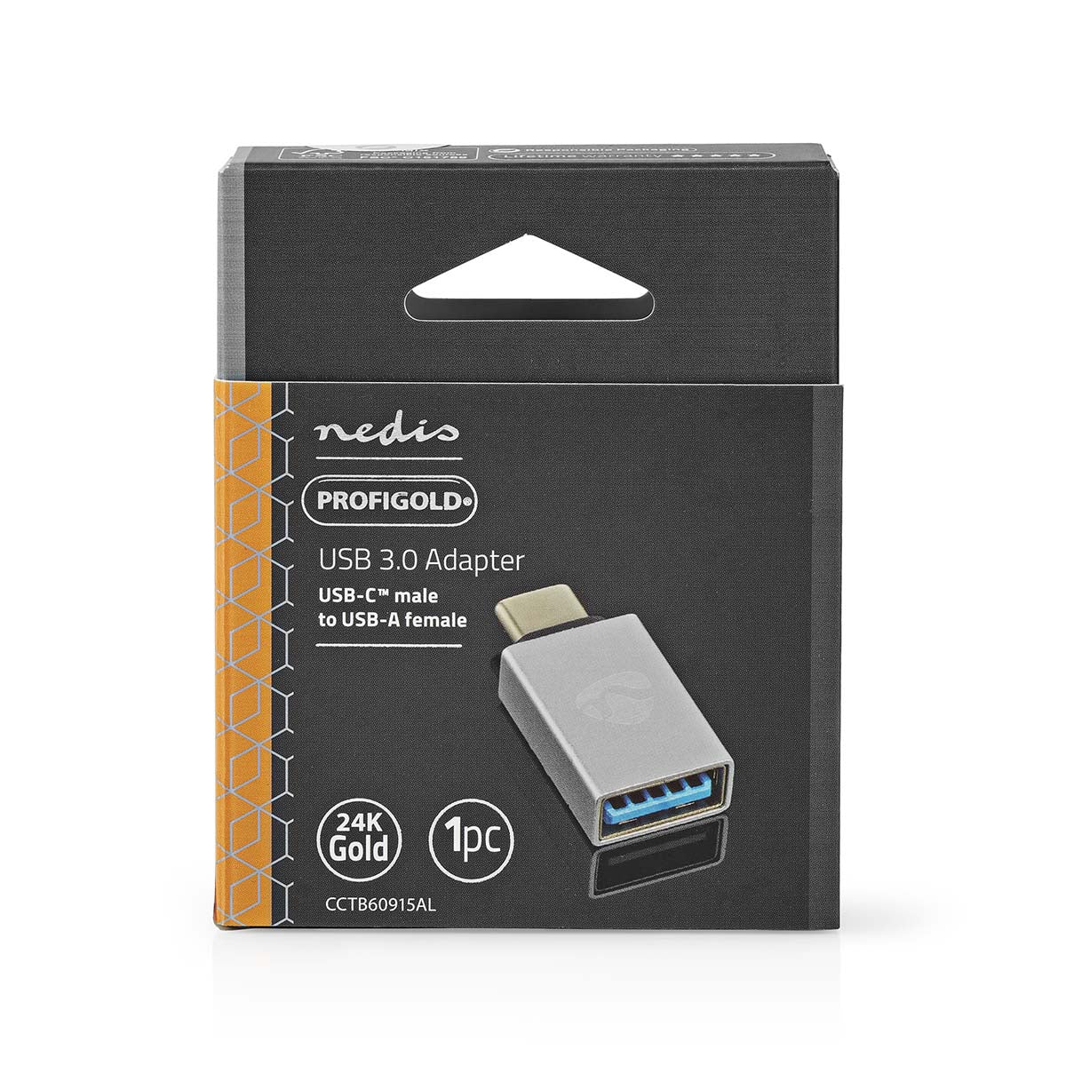 USB-C™ Adapter | USB 3.2 Gen 1 | USB-C™ Stecker | USB-A Buchse | 5 Gbps | Rund | Vernickelt | Silber | Verpackung mit Sichtfenster