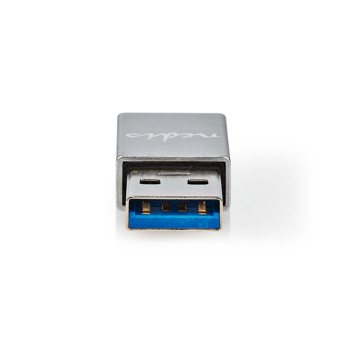 USB-A Adapter | USB 3.2 Gen 1 | USB-A Stecker | USB-C™ Buchse | 5 Gbps | Rund | Vernickelt | Silber | Aussenverpackung