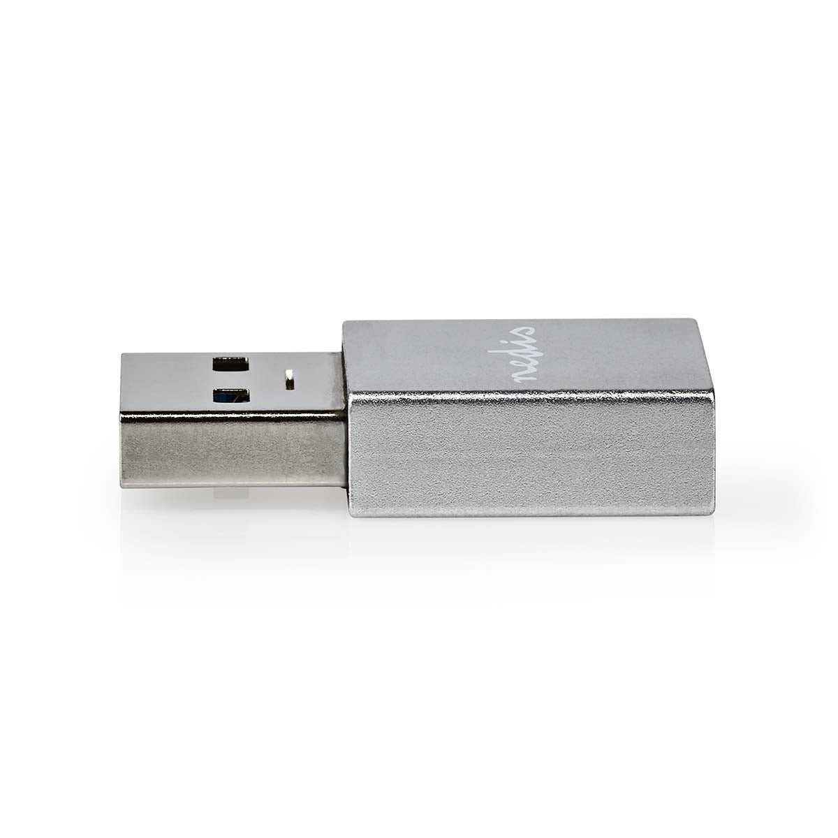 USB-A Adapter | USB 3.2 Gen 1 | USB-A Stecker | USB-C™ Buchse | 5 Gbps | Rund | Vernickelt | Silber | Aussenverpackung