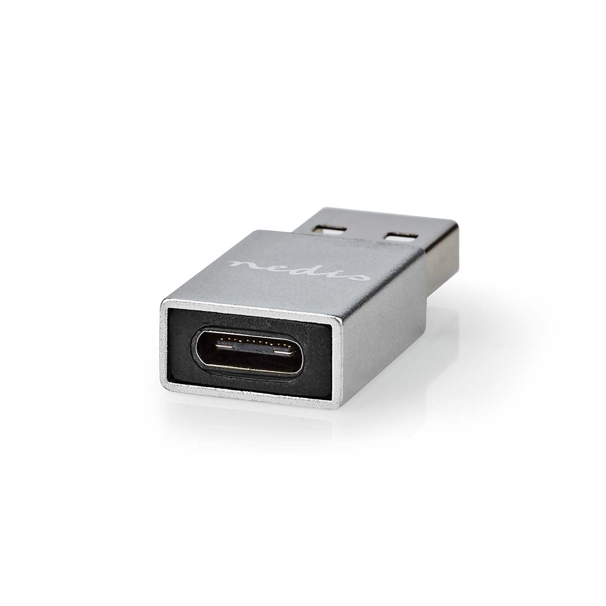 USB-A Adapter | USB 3.2 Gen 1 | USB-A Stecker | USB-C™ Buchse | 5 Gbps | Rund | Vernickelt | Silber | Aussenverpackung