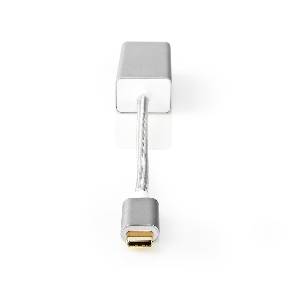 USB-Netzwerkadapter | USB 3.2 Gen 1 | 1 Gbps | USB-C™ Stecker | RJ45 Buchse | 0.20 m | Rund | Vergoldet | Verzinntes Kupfer | Silber | Verpackung mit Sichtfenster