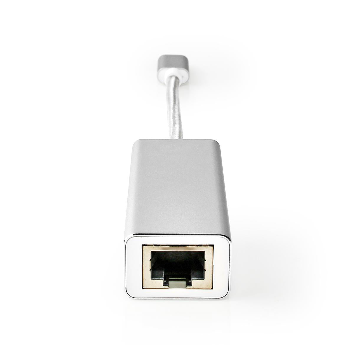 USB-Netzwerkadapter | USB 3.2 Gen 1 | 1 Gbps | USB-C™ Stecker | RJ45 Buchse | 0.20 m | Rund | Vergoldet | Verzinntes Kupfer | Silber | Verpackung mit Sichtfenster