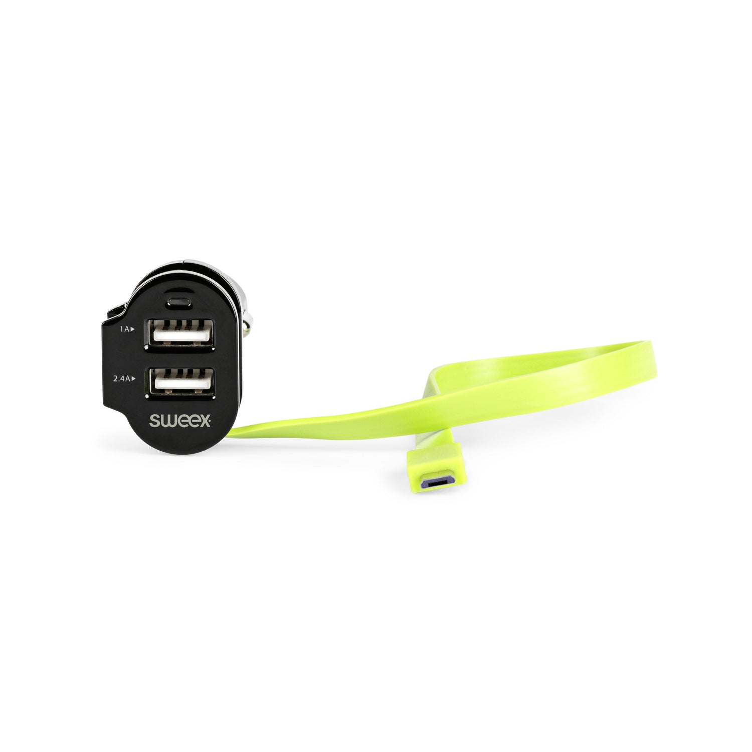 Auto-Ladegerät 3-Ausgänge 6 A 2x USB / Micro USB Schwarz/Grün
