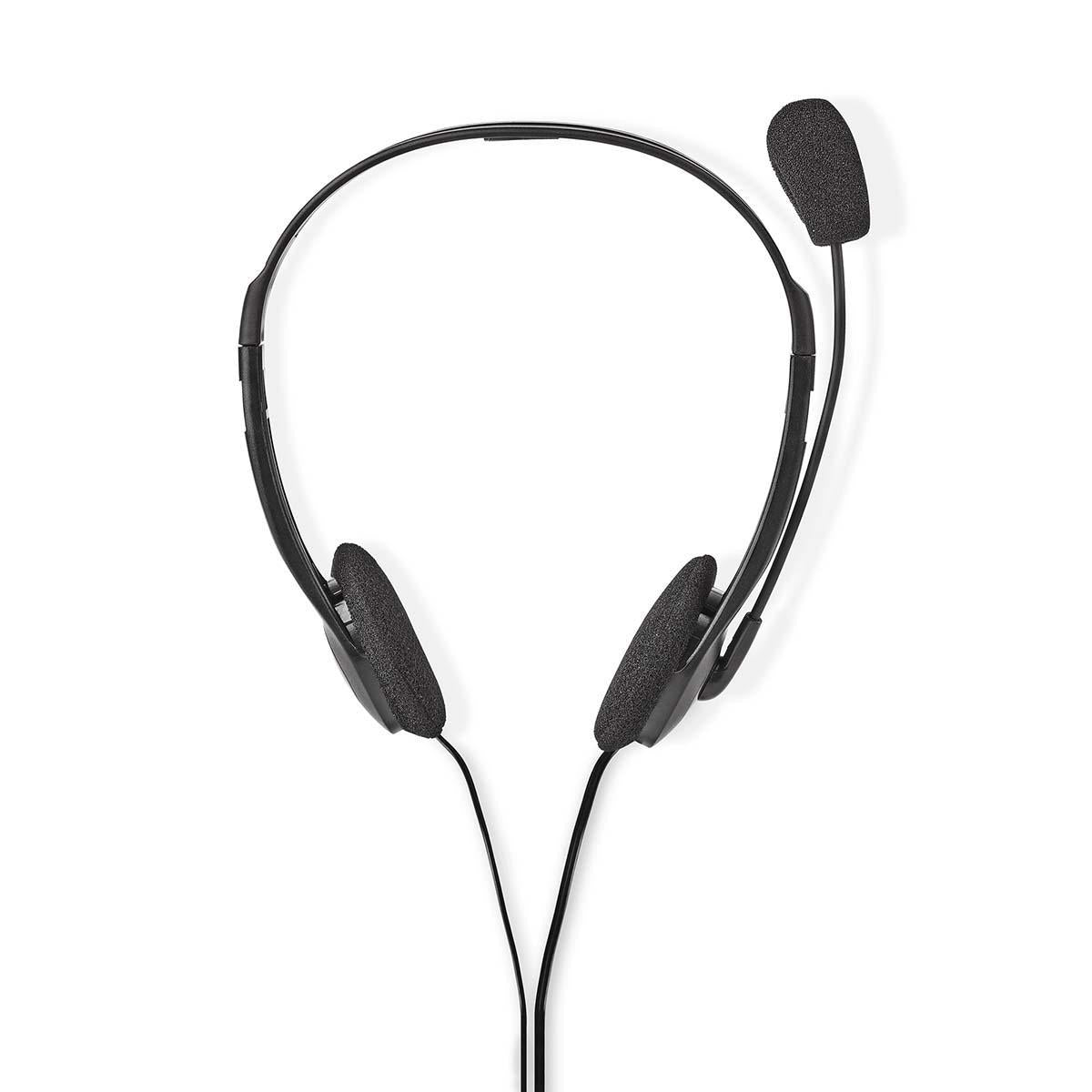 PC-Headset | Auf Ohr | Stereo | 2x 3.5 mm | Klappbarer Mikrofon | Schwarz