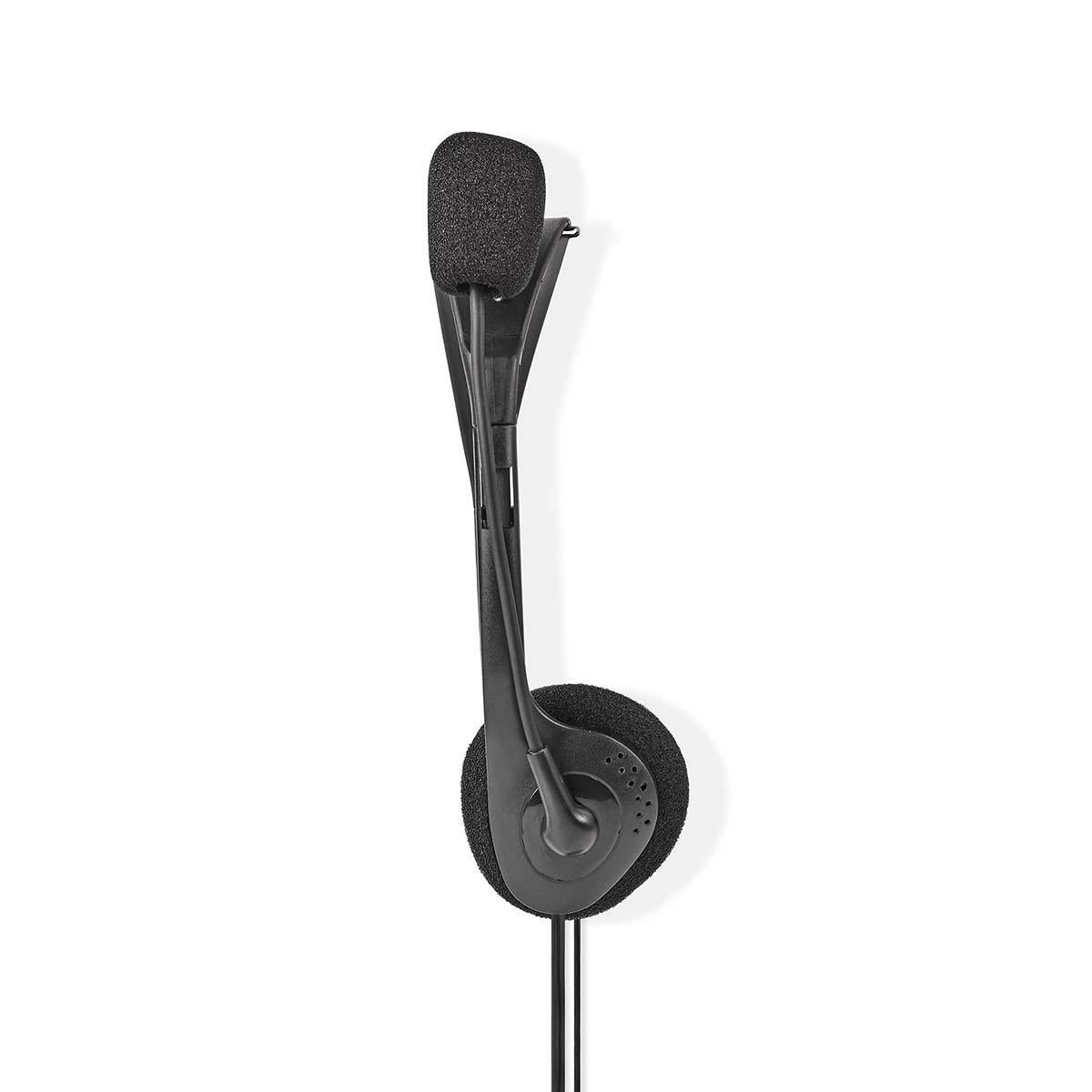 PC-Headset | Auf Ohr | Stereo | 2x 3.5 mm | Klappbarer Mikrofon | Schwarz