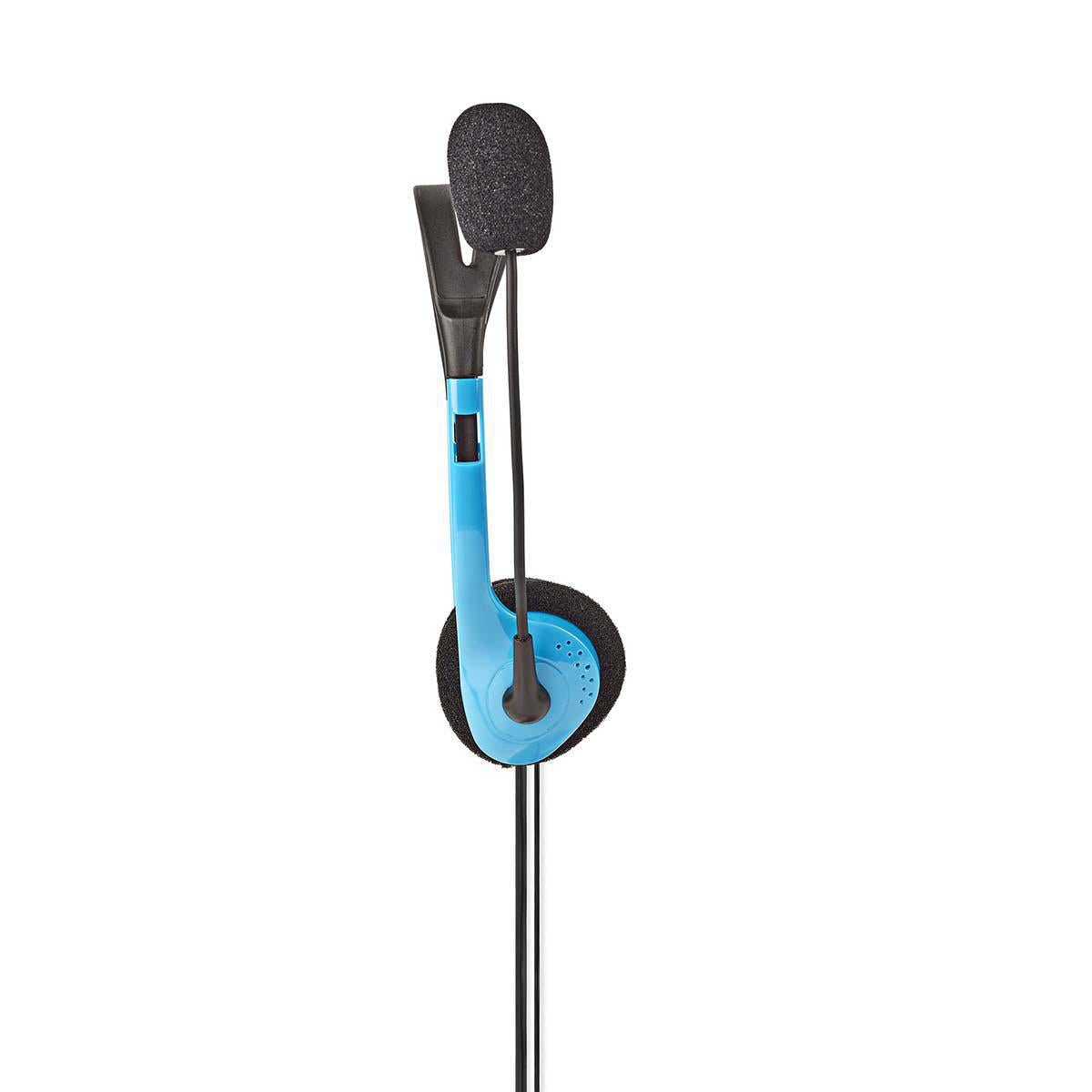 PC-Headset | Auf Ohr | Stereo | 2x 3.5 mm | Klappbarer Mikrofon | Blau