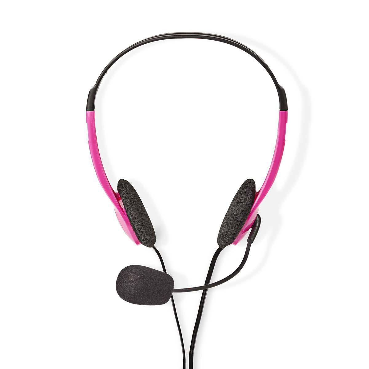 PC-Headset | Auf Ohr | Stereo | 2x 3.5 mm | Klappbarer Mikrofon | Pink