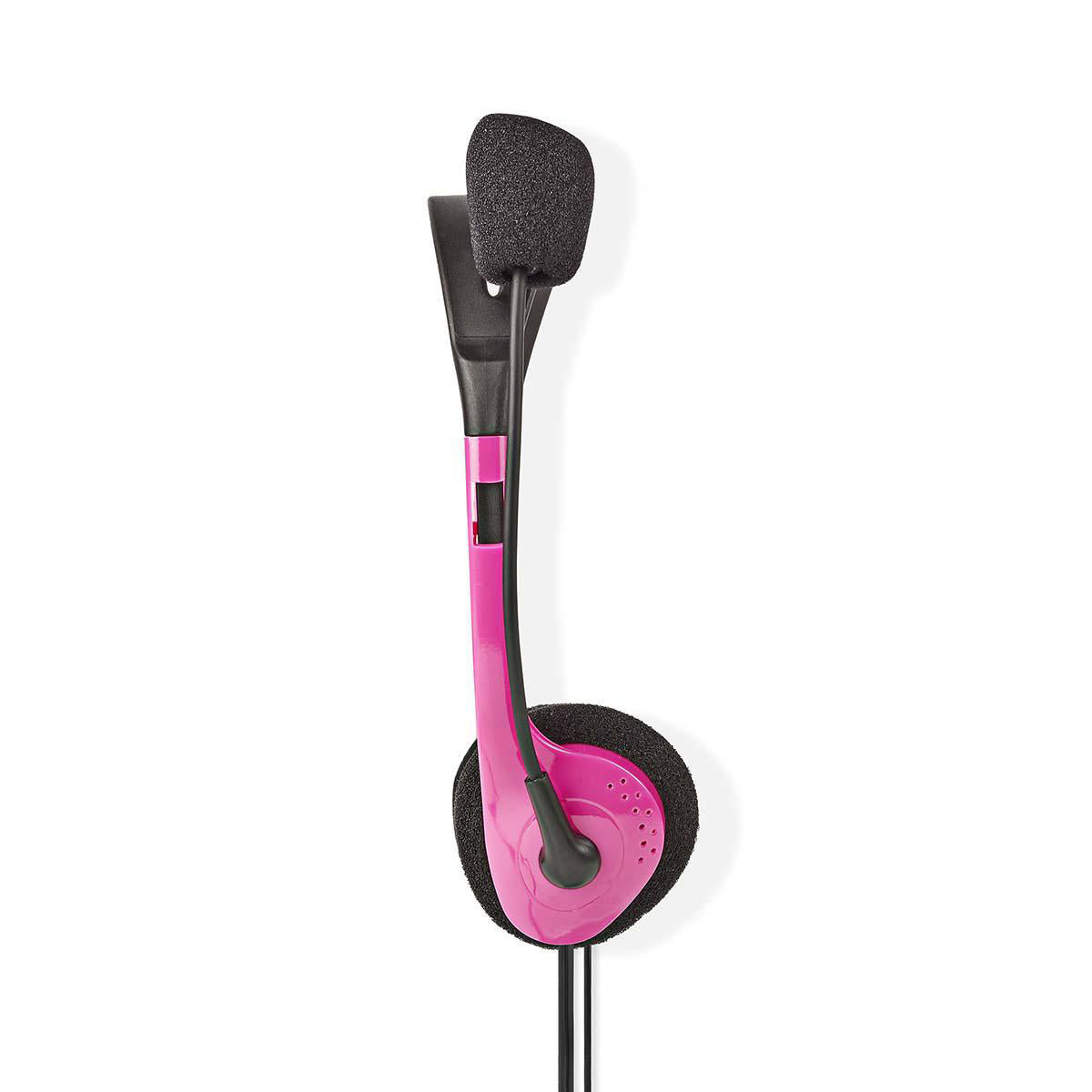 PC-Headset | Auf Ohr | Stereo | 2x 3.5 mm | Klappbarer Mikrofon | Pink