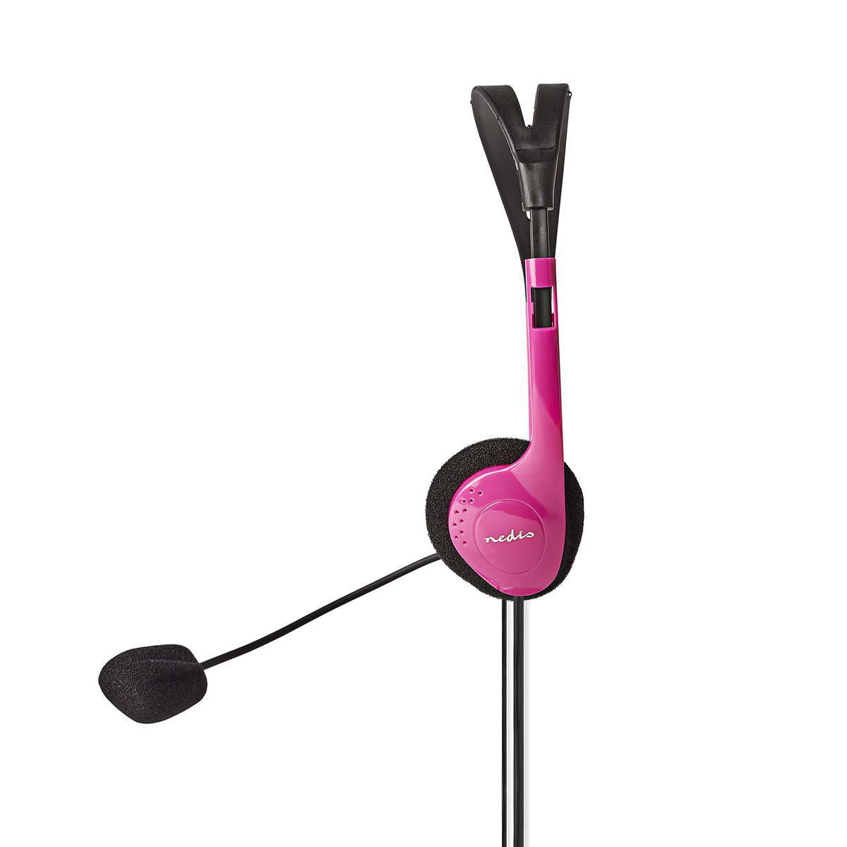 PC-Headset | Auf Ohr | Stereo | 2x 3.5 mm | Klappbarer Mikrofon | Pink