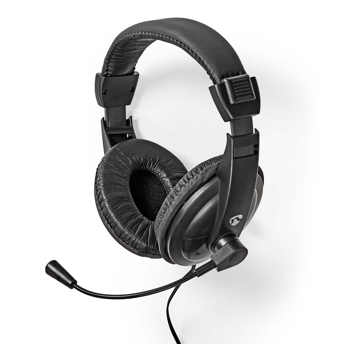 PC-Headset | Über Ohr | Stereo | 1x 3.5 mm / 2x 3.5 mm | Klappbarer Mikrofon | Schwarz