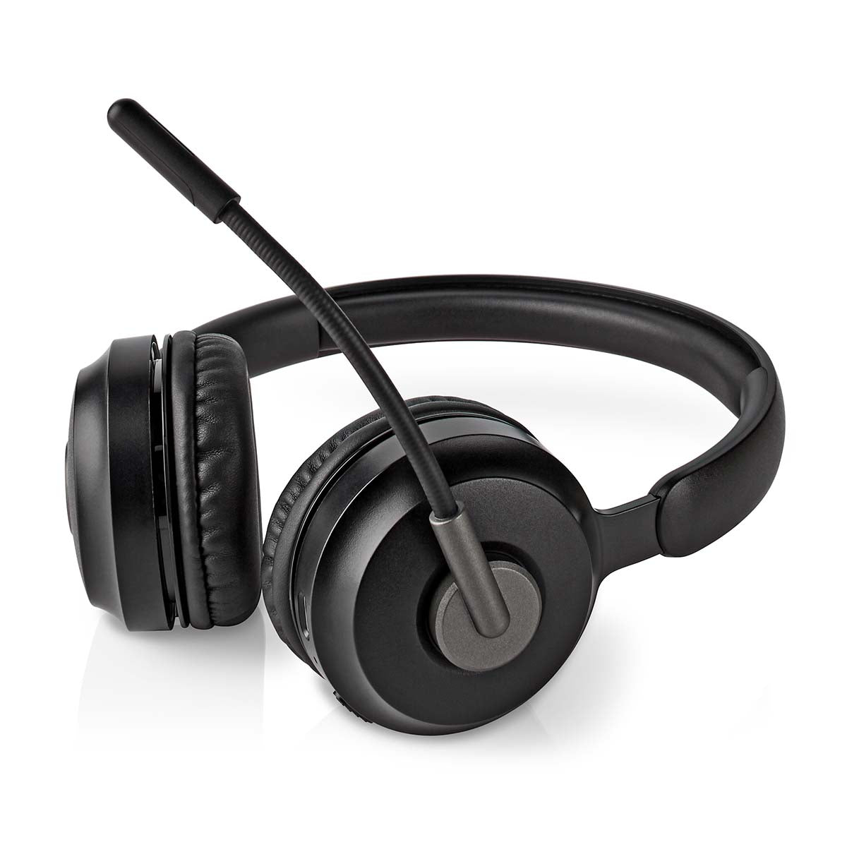 PC-Headset | Auf Ohr | Stereo | Bluetooth | Klappbarer Mikrofon | Schwarz