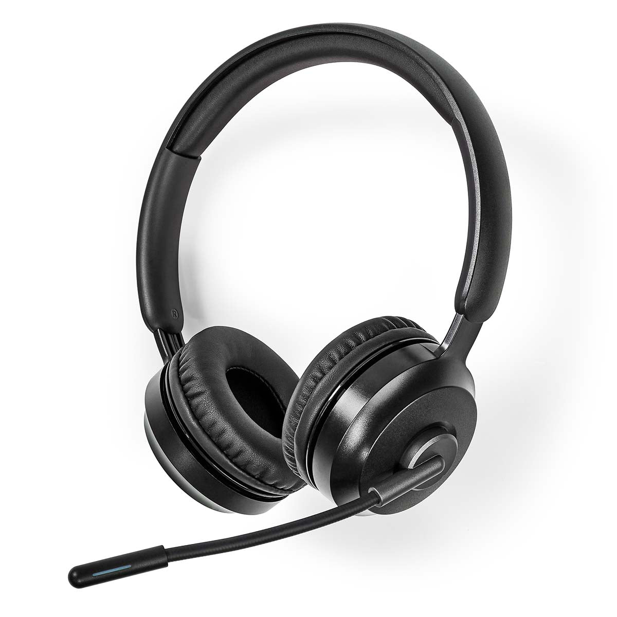 PC-Headset | Auf Ohr | Stereo | Bluetooth | Klappbarer Mikrofon | Schwarz