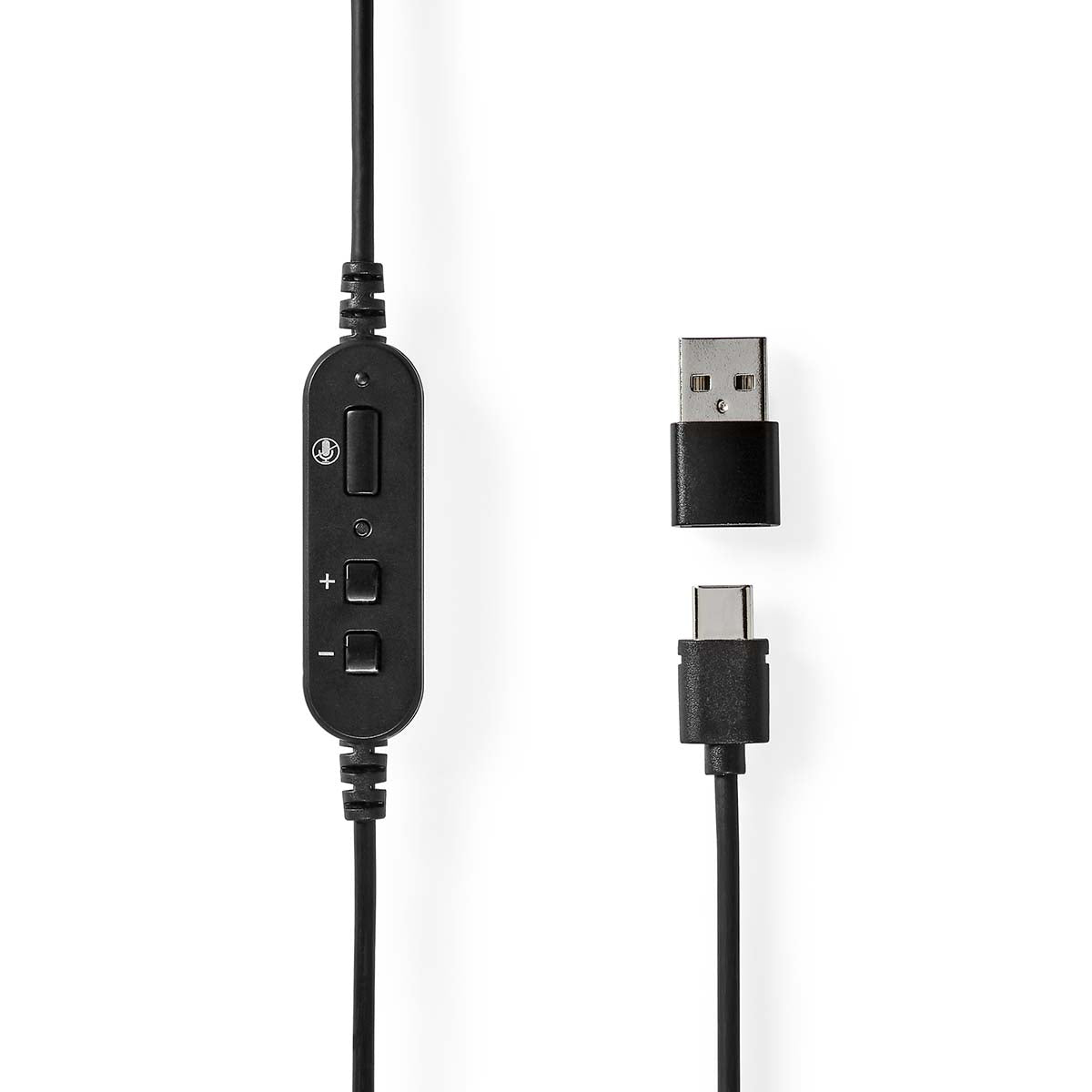 PC-Headset | Über Ohr | Stereo | USB Type-A / USB Type-C™ | Klappbarer Mikrofon | Schwarz