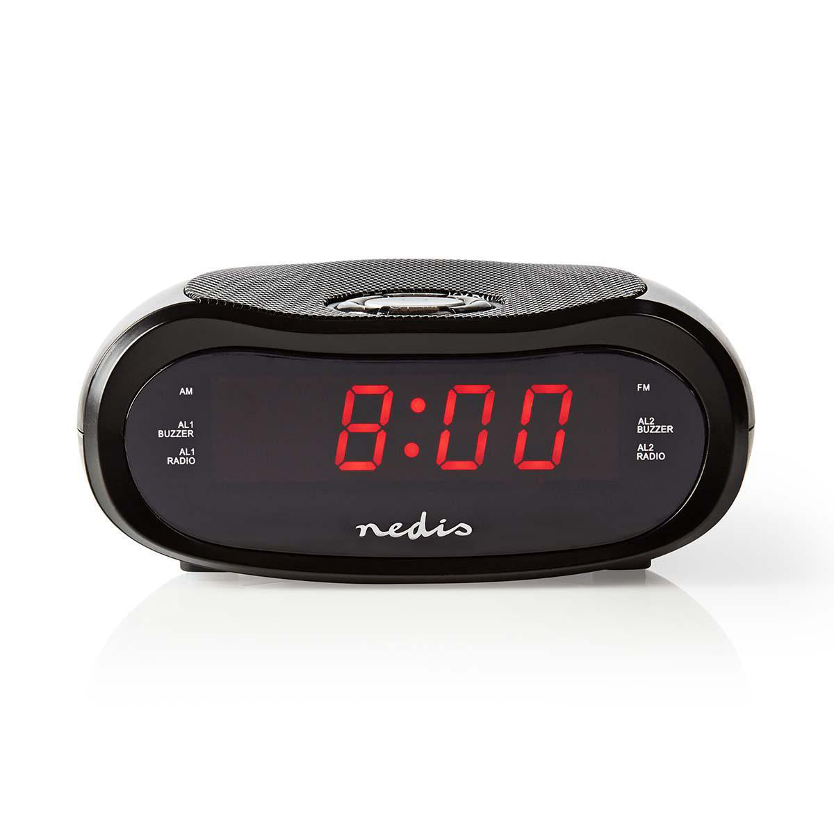 Digital-Wecker-Radio | LED-Anzeige | Zeitprojektion | AM / FM | Snooze-Funktion | Sleep Timer | Anzahl Alarme: 2 | Schwarz