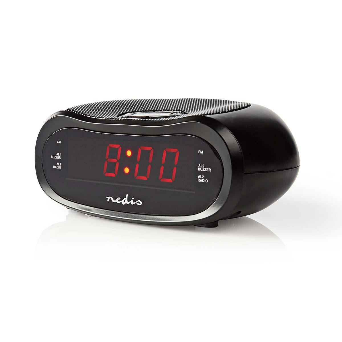 Digital-Wecker-Radio | LED-Anzeige | Zeitprojektion | AM / FM | Snooze-Funktion | Sleep Timer | Anzahl Alarme: 2 | Schwarz