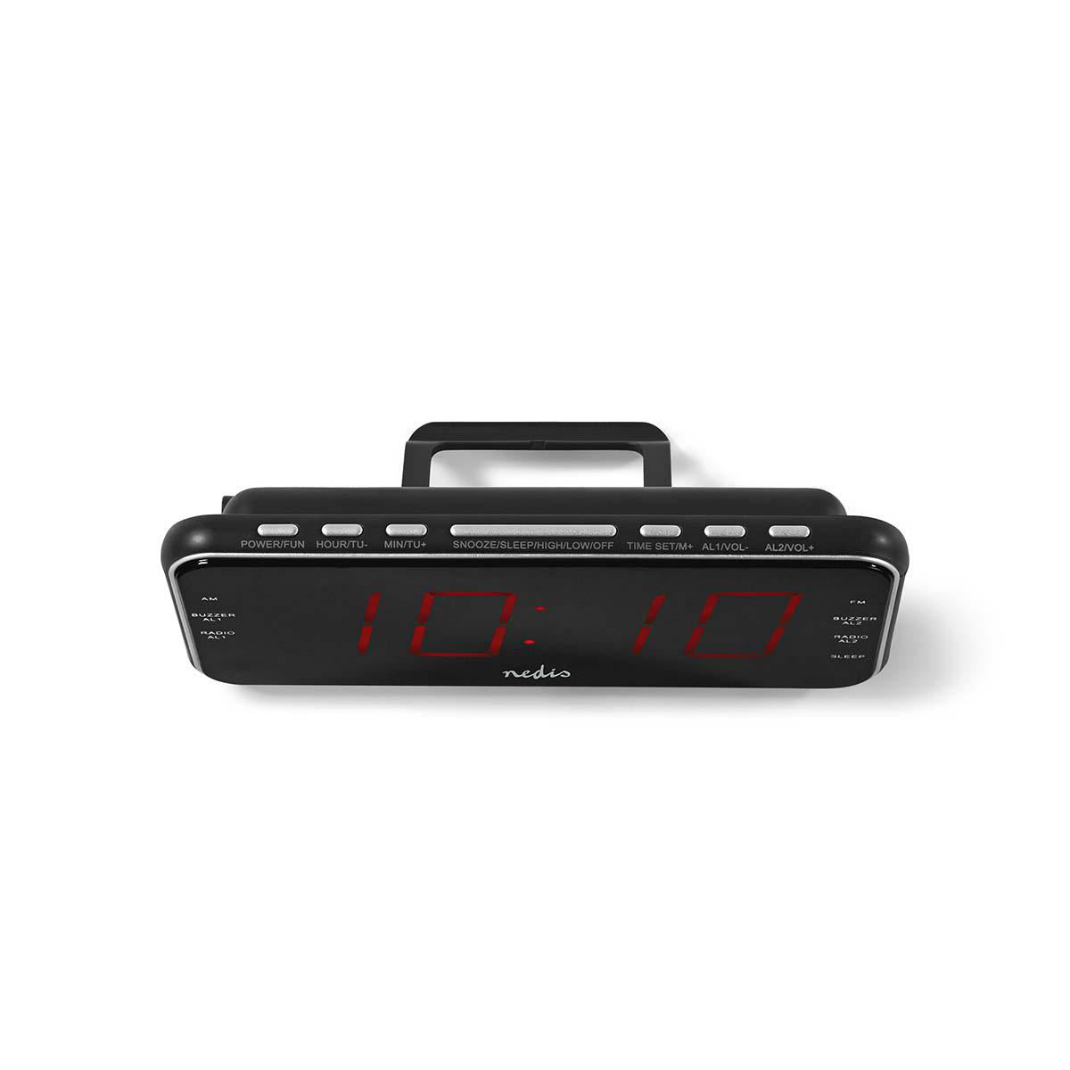 Digital-Wecker-Radio | LED-Anzeige | 1x 3,5 mm Audio-Eingang | Zeitprojektion | AM / FM | Snooze-Funktion | Sleep Timer | Anzahl Alarme: 2 | Schwarz