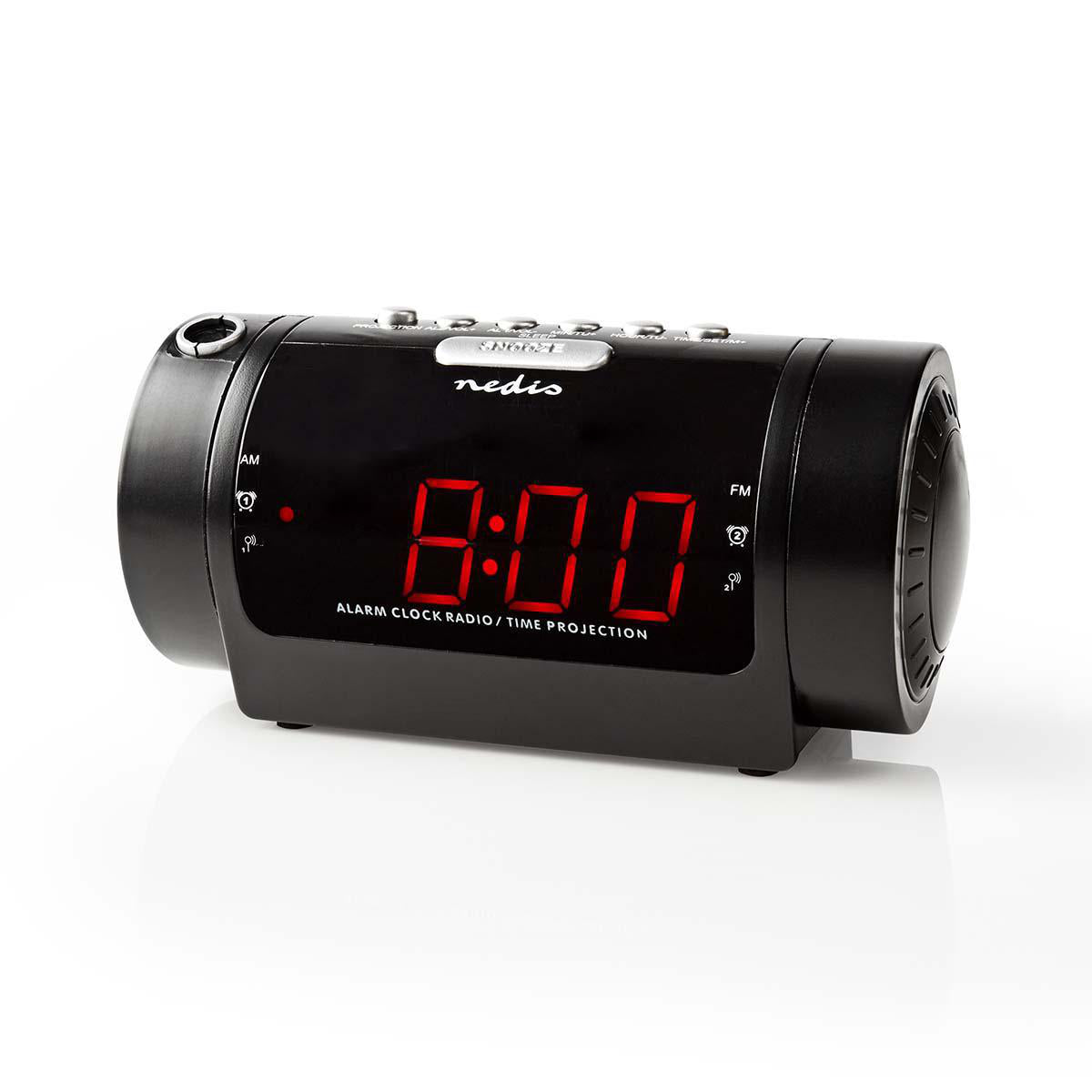 Digital-Wecker-Radio | LED-Anzeige | Zeitprojektion | AM / FM | Snooze-Funktion | Sleep Timer | Anzahl Alarme: 2 | Schwarz