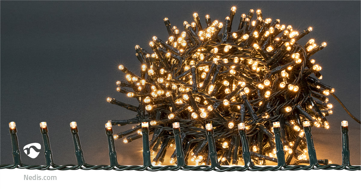 Weihnachtsbeleuchtung | Kompakter cluster | 700 LED's | Warmweiss | 14.00 m | Lichteffekte: 7 | Innen- und Aussenbereich | Netzstromversorgung