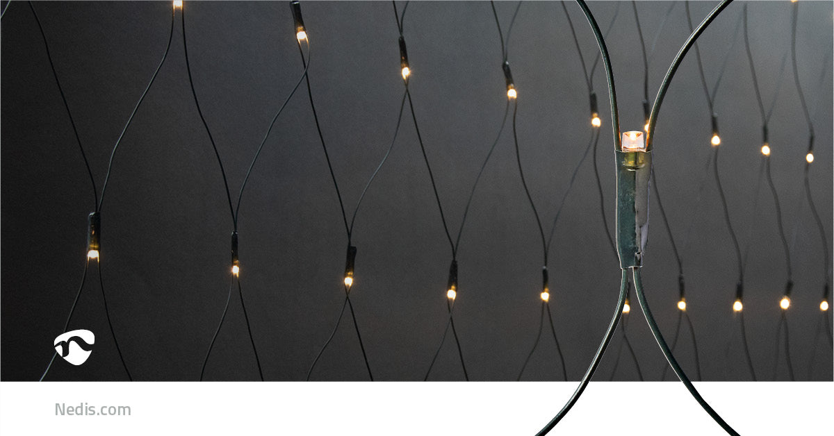 Dekorative Netzlichter | Warmweiss | 320 LED's | 3 x 1.5 m | Lichteffekte: 7 | Innen- und Aussenbereich | Netzstromversorgung