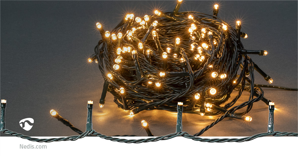 Weihnachtsbeleuchtung | Schnur | 120 LED's | Warmweiss | 9.00 m | Lichteffekte: 7 | Innen- und Aussenbereich | Netzstromversorgung