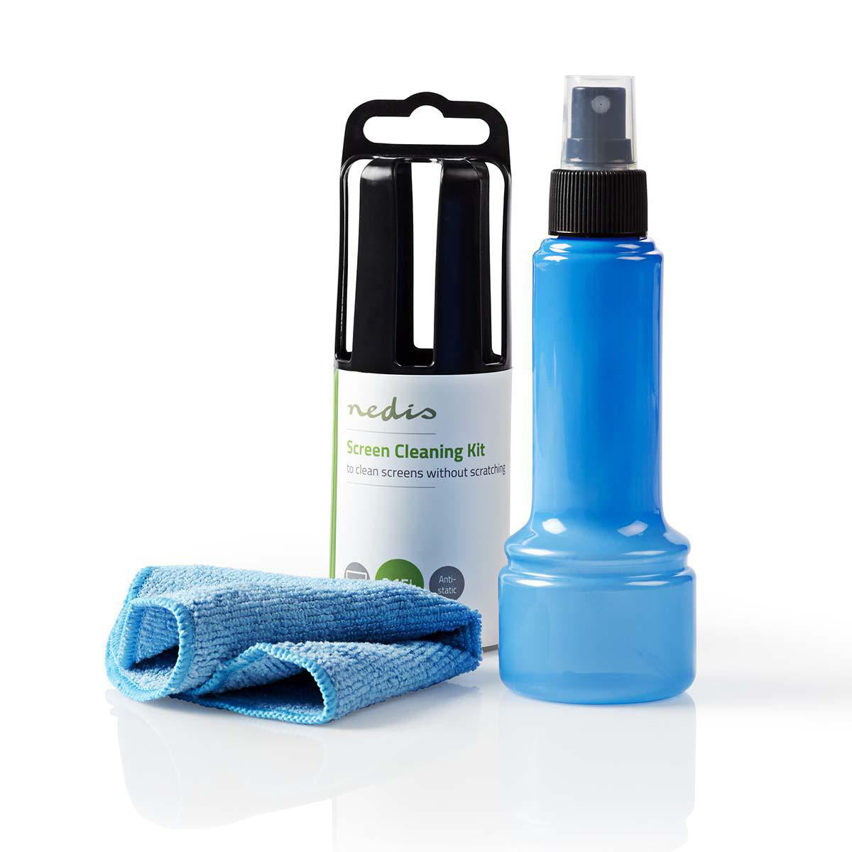 Bildschirmreiniger | Spray | 150 ml | Fernsehbildschirm / Notebook / Smartphone / Tablet | Wiper enthalten